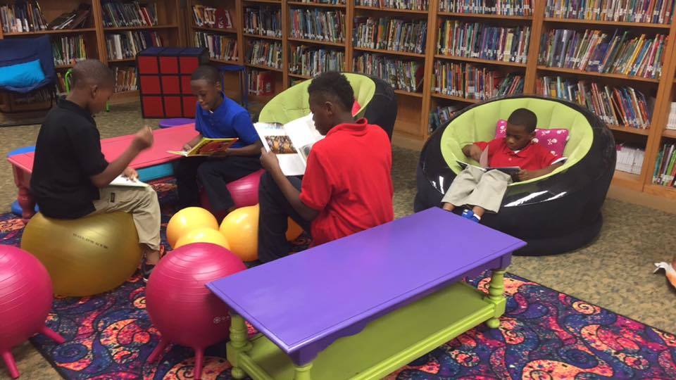 Blytheville Elementary School Students Relax while Reading
